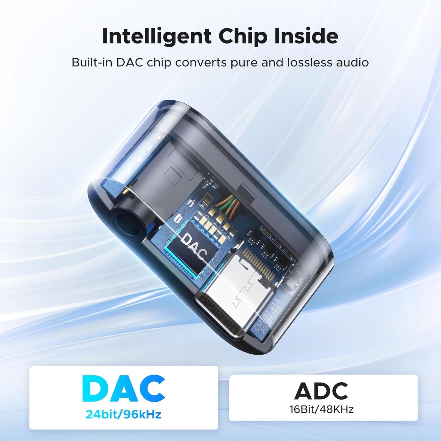 imageUGREEN USB C to 35mm Headphone and Charger Adapter 2 in 1 Type C to Aux Audio Jack with PD 60W Fast Charging Dongle for Headphone Earbud Compatible with Samsung S25 Ultra iPad Pro Switch 2