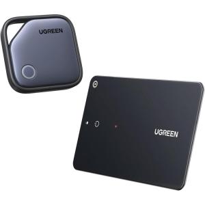 UGREEN Finder Tag Bundle with Finder Slim Compatible with Apple Find My (iOS Only)，Item Finder Smart Tag for Key Wallet Luggage Passport with Alarm& Left-Behind Remind