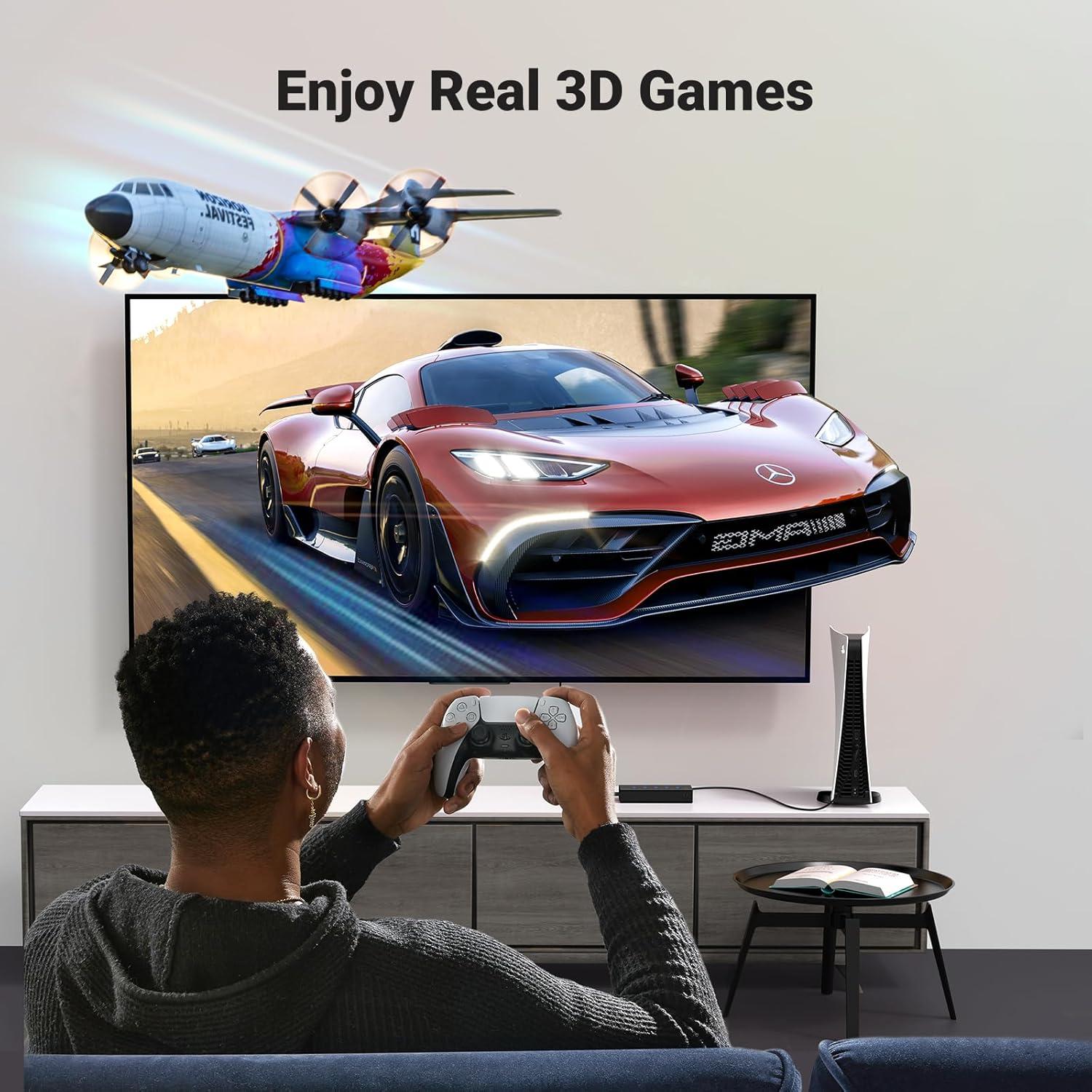 imageUGREEN HDMI Switch 5 in 1 Out 4K60Hz HDMI Splitter with Remote 5 Port Switcher Selector Box Support 3D CEC HDR HDCP22 Compatible with PS543 Xbox Nintendo Switch Roku TV Fire Stick BlackBlack