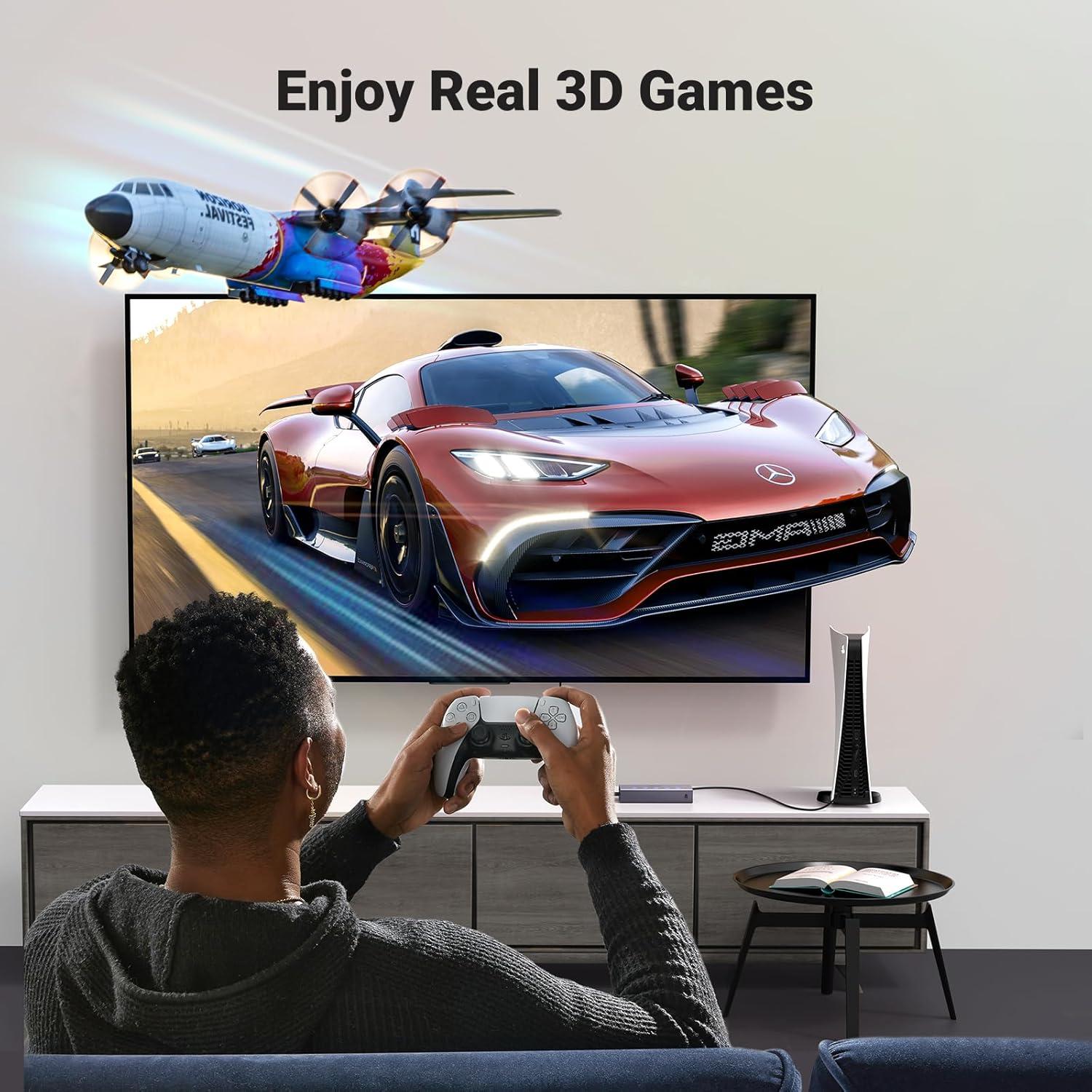 imageUGREEN HDMI Switch 5 in 1 Out 4K60Hz HDMI Splitter with Remote 5 Port Switcher Selector Box Support 3D CEC HDR HDCP22 Compatible with PS543 Xbox Nintendo Switch Roku TV Fire Stick BlackGrey