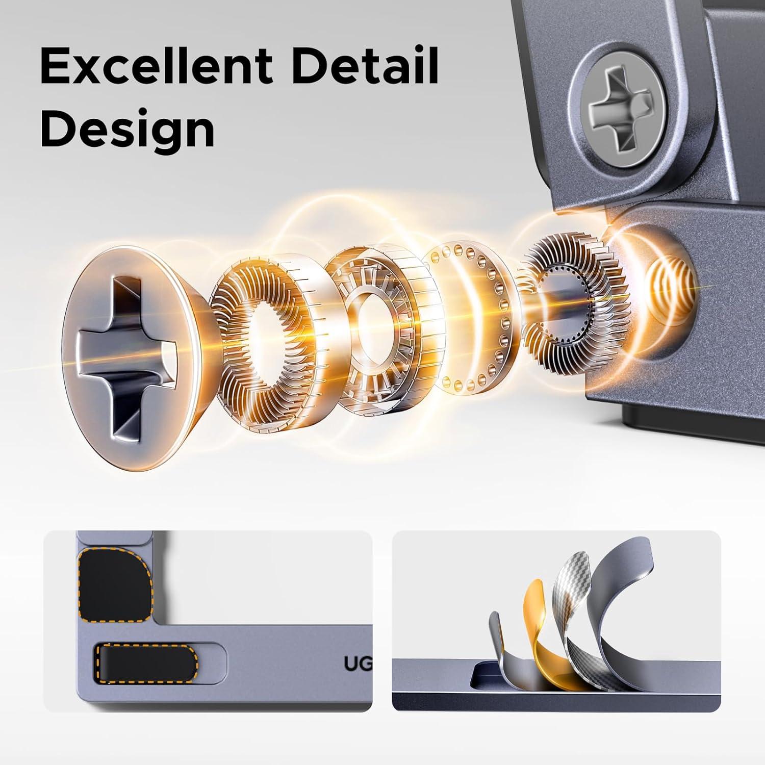 imageUGREEN Portable Laptop Stand Foldable amp Compact Aluminum Computer Stand Holder for Desk Adjustable Ergonomic Laptop Riser for MacBook TravelFriendly for 1017 Inch Laptops