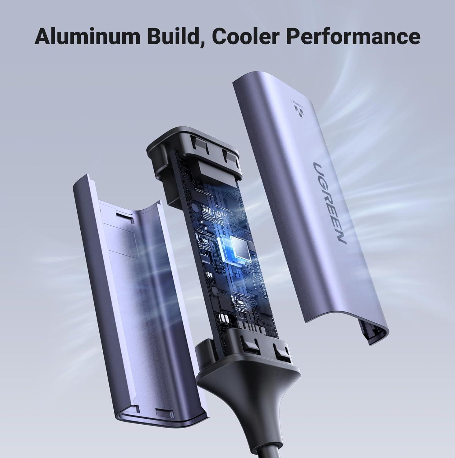 imageUGREEN USB C to Ethernet Adapter Plug and Play 1Gbps Ethernet Adapter Aluminum Case Thunderbolt 43 Compatible to RJ45 Network Dongle Compatible for MacBook ProAir iPhone 17 ProMax iPad XPSSpace Grey