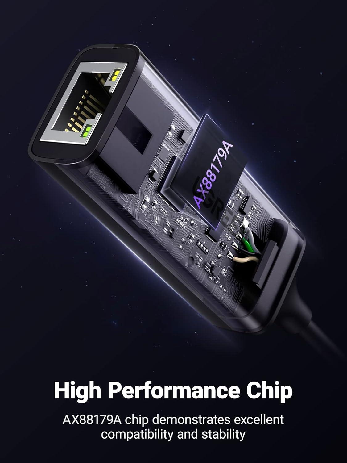 imageUGREEN USB C to Ethernet Adapter Plug and Play 1Gbps Ethernet Adapter Aluminum Case Thunderbolt 43 Compatible to RJ45 Network Dongle Compatible for MacBook ProAir iPhone 17 ProMax iPad XPSGrey