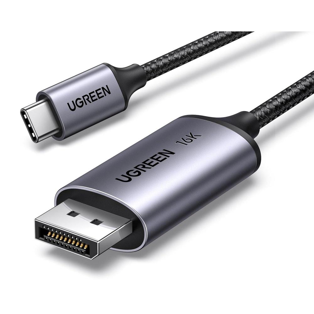 imageUGREEN USB C to DisplayPort 21 Cable 16K30Hz 8K120Hz 40Gbps Thunderbolt 43 to DisplayPort Cord Alu Braided Compatible iPhone 1716 Pro Max Galaxy S25 MacBook ProAir iPad Mac mini XPS 66FT33FT