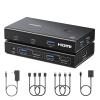 imageUGREEN HDMI KVM Switch 1 Monitor 2 Computers with 4 USB 30 Ports 4K60Hz KVM Switches for 2 Computers Share Monitor Keyboard Mouse Printer with 2 HDMI Cables 2 USB Cables Power Adapter Controller