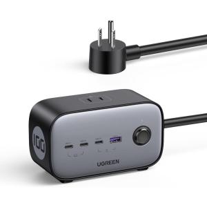 UGREEN 100W USB-C Charging Station with AC Outlet, Nexode 7-in-1 GaN Power Strip for Home and Office, with 3 AC, 3 USB C & 1 USB A, 6ft Extension Cord, for MacBook Pro/Air, iPad, iPhone 17, Galaxy S25