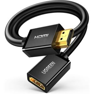 UGREEN 4K 1.5FT HDMI Extension Cable HDMI Extender 4K@60Hz 2K@240Hz Male to Female Adapter High Speed Compatible with Switch 2 Roku Stick PS5 PS4 Xbox Laptop PC Blu Ray Player Google Chromecast HDTV(10FT)