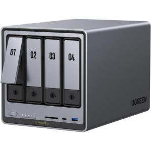 UGREEN NAS DXP4800 Plus 4-Bay Desktop NASync, Intel Pentium Gold 8505 5-Core CPU, 8GB DDR5 RAM, 128G SSD, 1x 10GbE, 1x 2.5GbE, 2X M.2 NVMe Slots, 4K HDMI, Network Attached Storage (Diskless)(DXP4800 Pro 4-Bay)