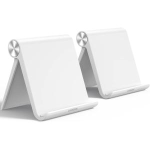 UGREEN Tablet Stand Holder for Desk 2 Pack Stand Compatible with iPad 10.2 11 Inch 9.7 Pro Mini 6 5 4 3, Desktop Portable Phone Holder Adjustable Home Office Accessories, Black(White)