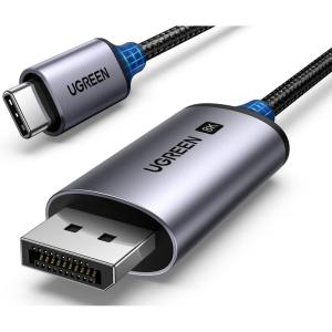 UGREEN USB C to DisplayPort 1.4 Cable 8K@60Hz 4K@240Hz Unidirectional Thunderbolt 4/3 to DisplayPort Cord USB C to DP 32.4Gbps Compatible iPhone 17, MacBook Pro/Air, iPad, Mac Mini, Galaxy, XPS, 6.6FT(6.6FT)