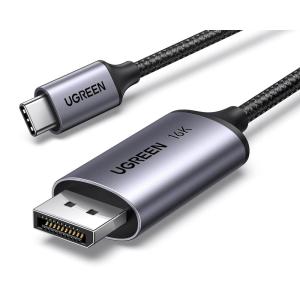 UGREEN USB C to DisplayPort 2.1 Cable 16K@30Hz 8K@120Hz 40Gbps Thunderbolt 4/3 to DisplayPort Cord Alu Braided Compatible iPhone 17/16 Pro Max, Galaxy S25, MacBook Pro/Air, iPad, Mac mini, XPS, 6.6FT(3.3FT)