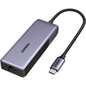 UGREEN USB C to Ethernet Adapter 5Gb, Ethernet Adapter for Laptop, Aluminum with Thermal Design, Type C (Thunderbolt 5/4/3 Compatible) to RJ45 Network LAN Internet, Compatible for MacBook Air/Pro, XPS