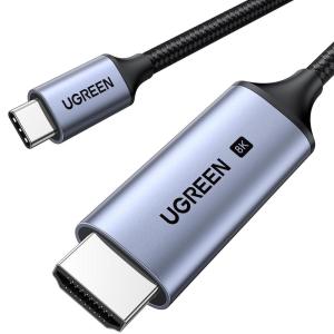UGREEN USB C to HDMI Cable 8K@60Hz 4K@240Hz Thunderbolt 4/3 Type C to HDMI 2.1 Cable 48Gbps HDR HDCP2.3 Compatible for MacBook Pro Air iPad, Mac mini, iPhone 17 ProMax, Galaxy S25, Pixel 9, XPS, 6.6FT(6.6FT)