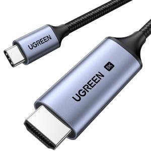 UGREEN USB C to HDMI Cable 8K@60Hz 4K@240Hz Thunderbolt 4/3 Type C to HDMI 2.1 Cable 48Gbps HDR HDCP2.3 Compatible for MacBook Pro Air iPad, Mac mini, iPhone 17 ProMax, Galaxy S25, Pixel 9, XPS, 6.6FT(10FT)