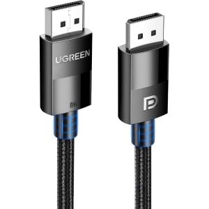UGREEN VESA Certified 8K DisplayPort Cable 6.6FT, DP 1.4 Display Port Cable Cord Support 8K@60Hz, 4K@240Hz, FreeSync, G-Sync, HDR, 32.4Gbps for HDTVs, Displays, Monitors, Graphics, PC(6.6FT)