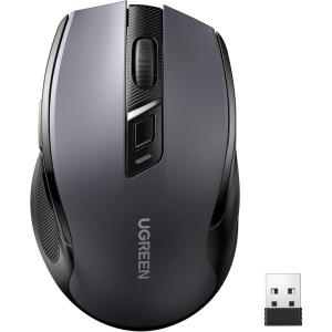 UGREEN Wireless Mouse 2.4G with USB Receiver, 5-Level 4000 DPI 6 Buttons,18 Months Battery Life Cordless Mouse, Ergonomic Computer Mice for Laptop, Computer, PC, MacBook, Chromebook Black