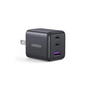 UGREEN 3-Port 30W USB C Charger, GaN II Compact iPhone Charger Fast Charging, Type C Power Adapter for iPhone 17/16/15 Series, Samsung Galaxy S25/24/23, iPad, Matt Black(Matt Black)