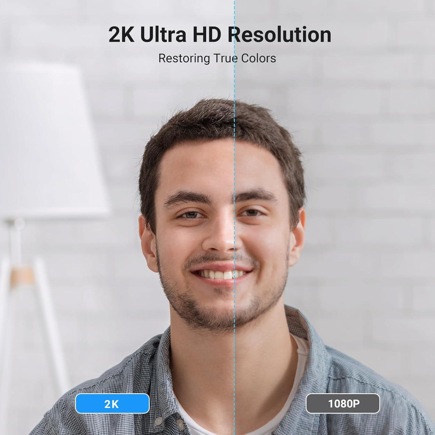 imageUGREEN 2K Webcam for PC Ultra HD 1080P Computer Webcam with Microphone PC Camera with Privacy Cover USB Web Camera for Streaming Conference Video Calling Zoom Skype Teams FaceTime GreyGrey