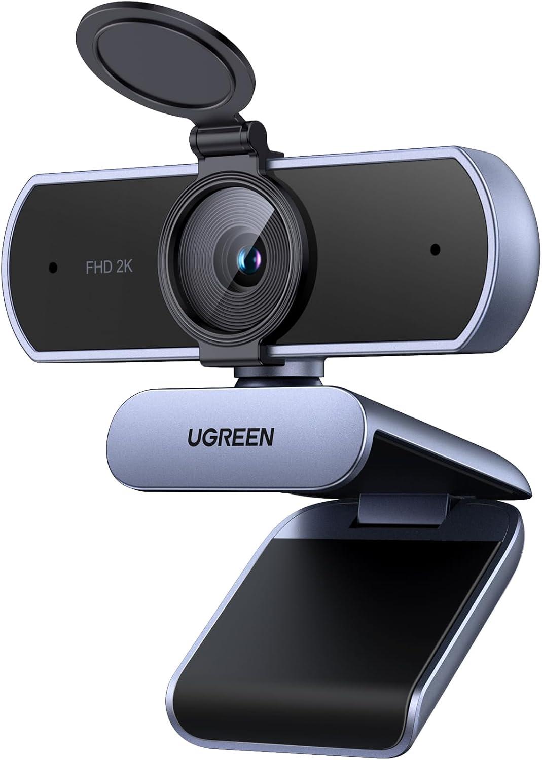 imageUGREEN 2K Webcam for PC Ultra HD 1080P Computer Webcam with Microphone PC Camera with Privacy Cover USB Web Camera for Streaming Conference Video Calling Zoom Skype Teams FaceTime GreyGrey