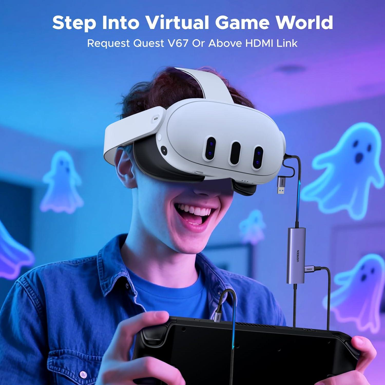 imageUGREEN 2K30Hz USB C Video Capture Card with 100W PD 4K30Hz HDMI LoopOut 1080P 60fps USB 30 Capture Card for Streaming Low Latency YUY2 VR Compatible with Switch Stream Deck Quest 3