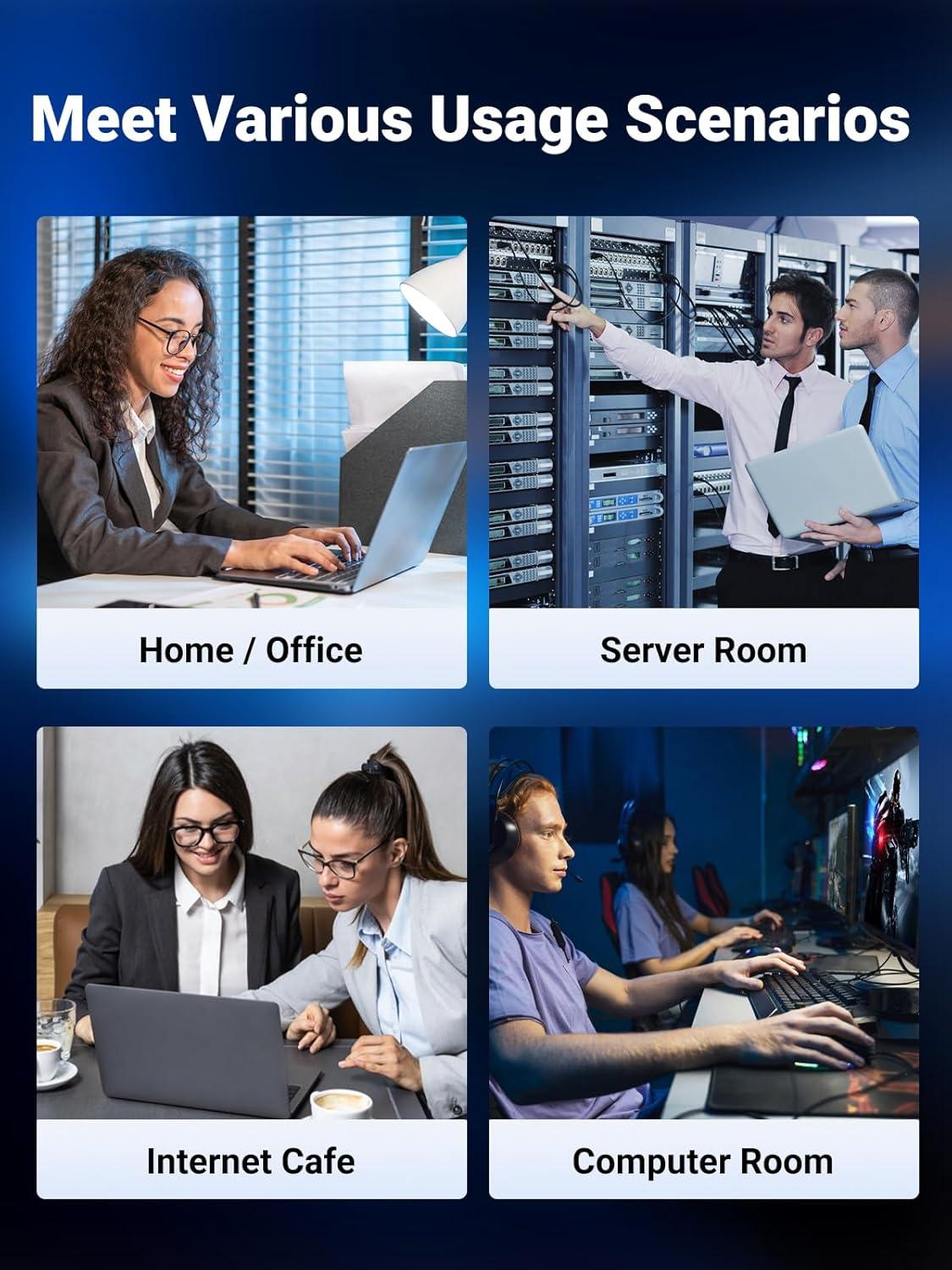 imageUGREEN Cat 8 Ethernet Cable 2 Pack Ethernet Cable with 40Gbps 2000Mhz High Speed 26AWG Braided Shielded Heavy Duty Internet Cable Compatible for Gaming PC PS5 PS4 PS6 Xbox Modem Router 6FT6FT