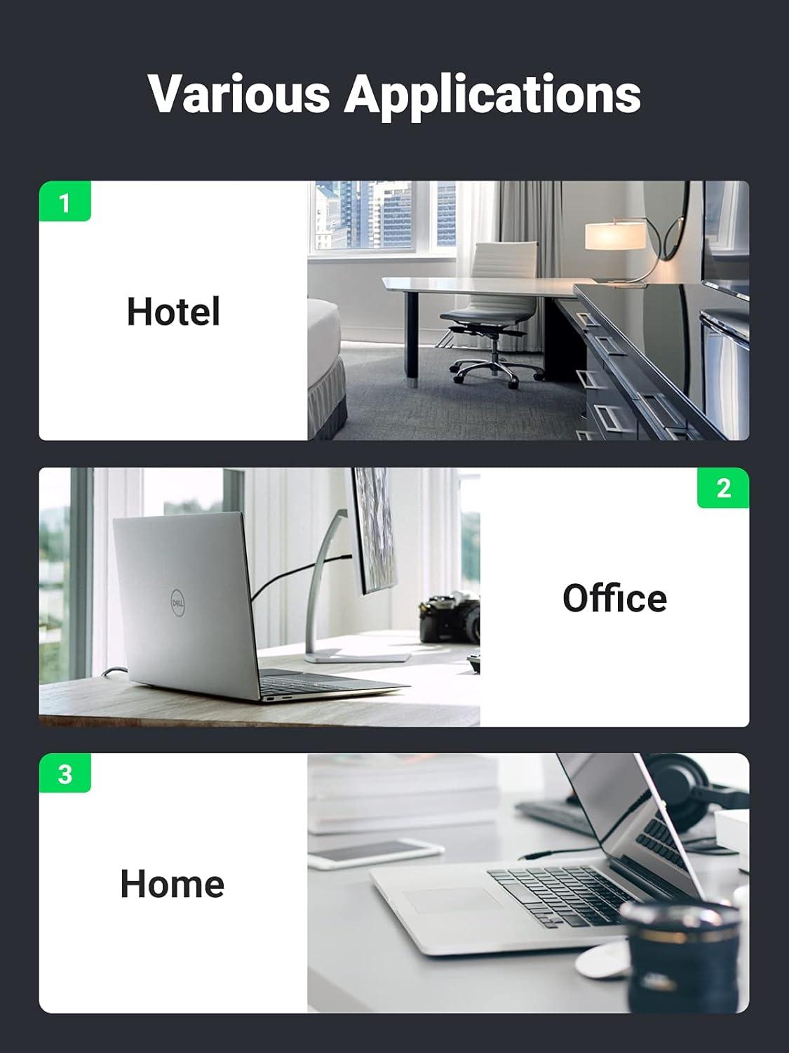 imageUGREEN Ethernet Extension Cable Cat6 LAN Cable Extender Cat 6 RJ45 Network Patch Cord Male to Female Connector for Router Modem Smart TV PC Computer Laptop 10FT66FT