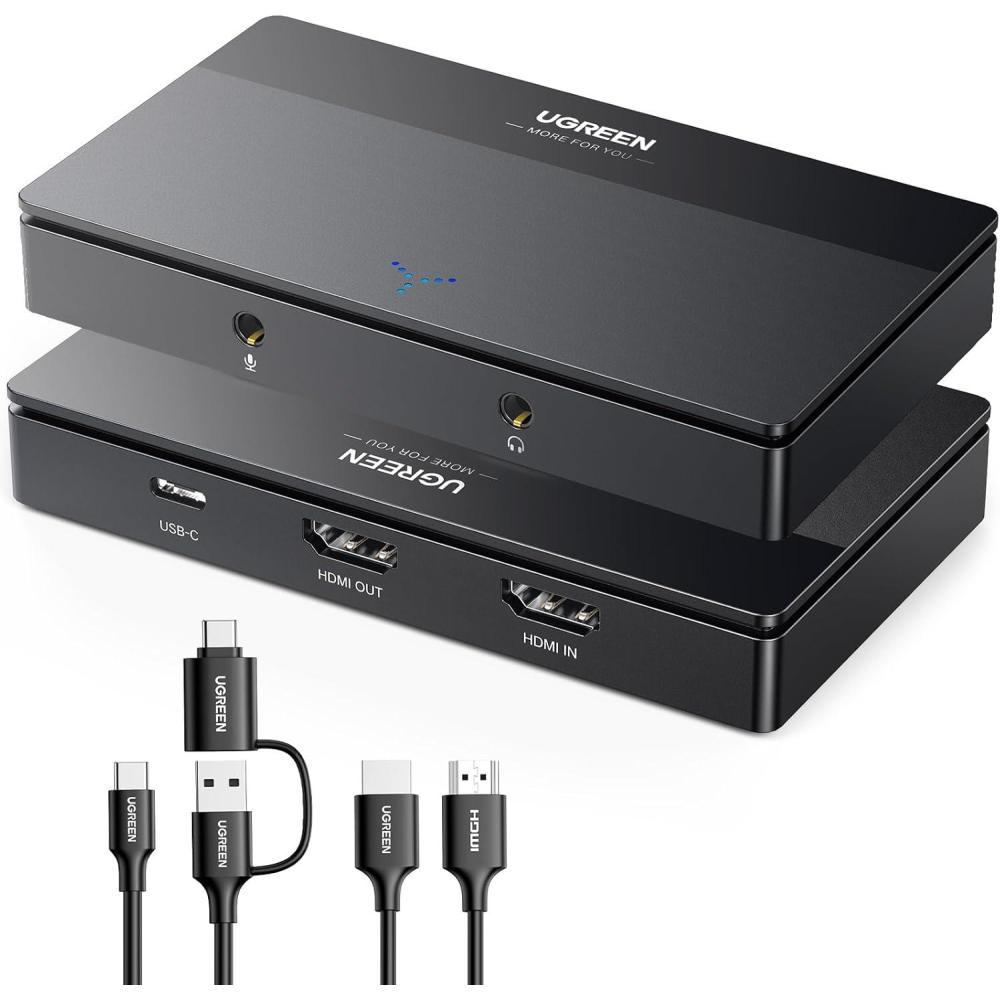 imageUGREEN 4K Video Capture Card Full HD 1080P 60FPS USBTypeC 30 HDMI Video Capture Device with UltraLow Latency for Streaming Gaming and Conferencing Compatible with Switch PS45 PC and Mac