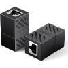 imageUGREEN RJ45 Coupler 2 Pack Ethernet Extender 1000Mbps in Line Coupler Cat7 Cat6 Cat5e Cable Connector Ethernet Adapter Female to Female Black