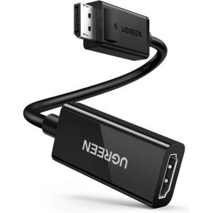 UGREEN DisplayPort to HDMI Adapter 4K@60Hz DP to HDMI Male to Female Converter Video Display Cord Compatible with AMD NVIDIA Dell HP PC Laptop HDTV Monitor Projector Computer