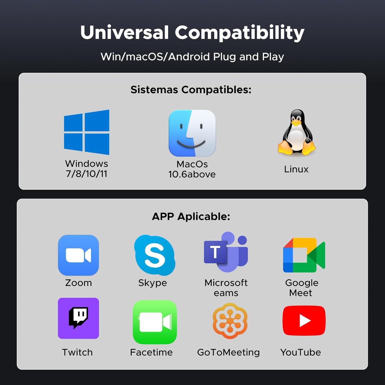 imageUGREEN 2K Webcam with 4Level Ring Light Full HD Webcam for PC with Microphone Privacy Cover USB Web Camera Compatible with Switch 2 Streaming Conference Zoom Teams ComputerLaptopMacBook