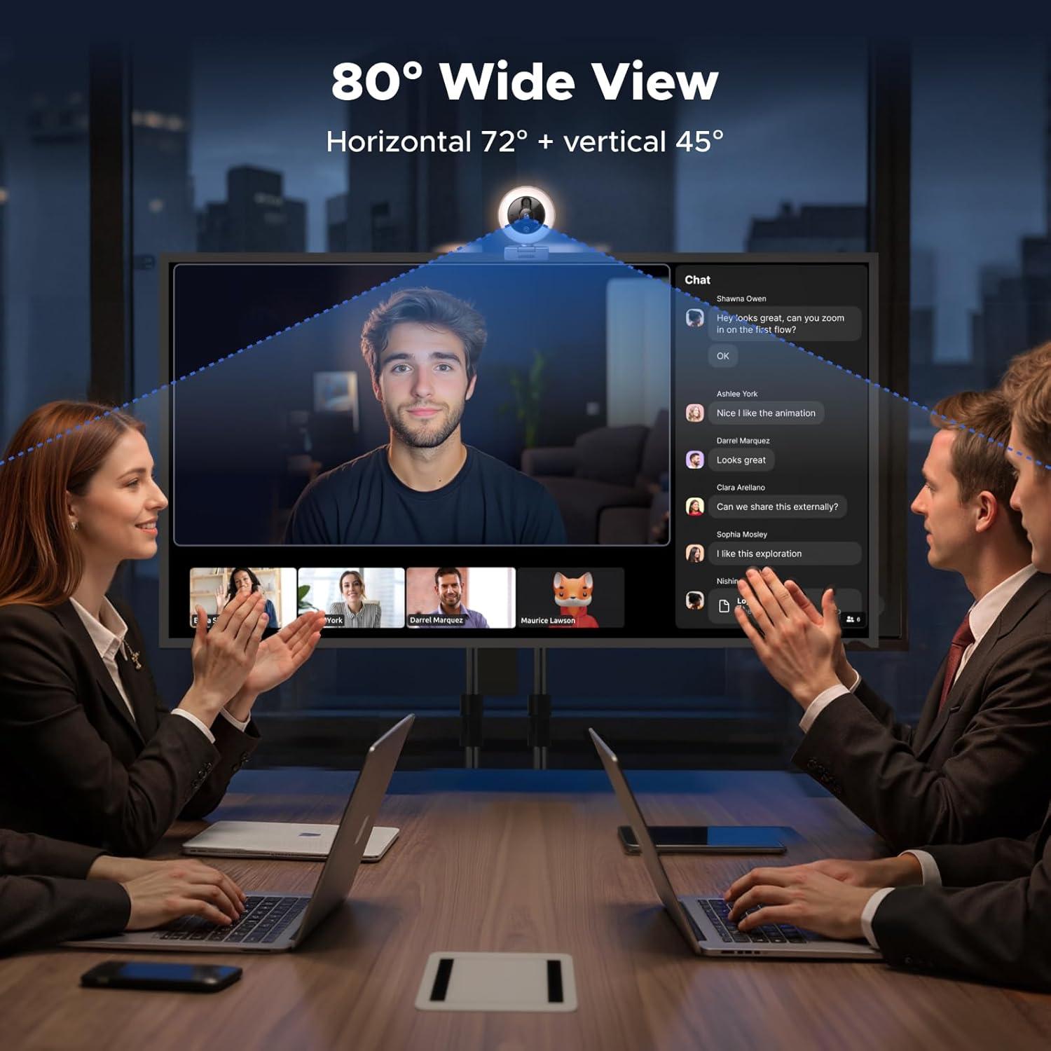 imageUGREEN 2K Webcam with 4Level Ring Light Full HD Webcam for PC with Microphone Privacy Cover USB Web Camera Compatible with Switch 2 Streaming Conference Zoom Teams ComputerLaptopMacBook