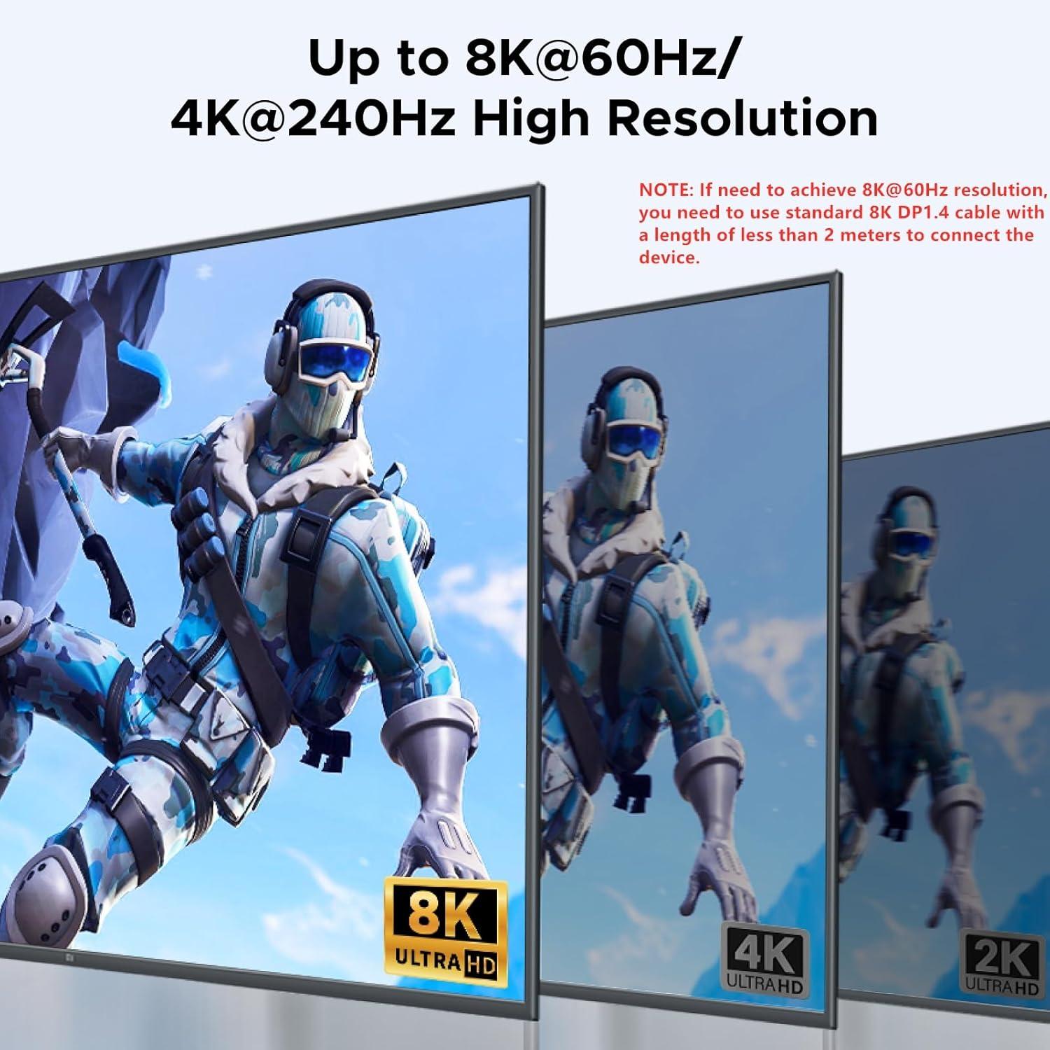 imageUGREEN 8K60Hz Displayport KVM Switch 2 Monitors 2 Computers Aluminum with 4 USB 30 Ports for 2 Computers Share Dual Monitors Keyboard Mouse Printer with 2 USB CablesPower AdapterController