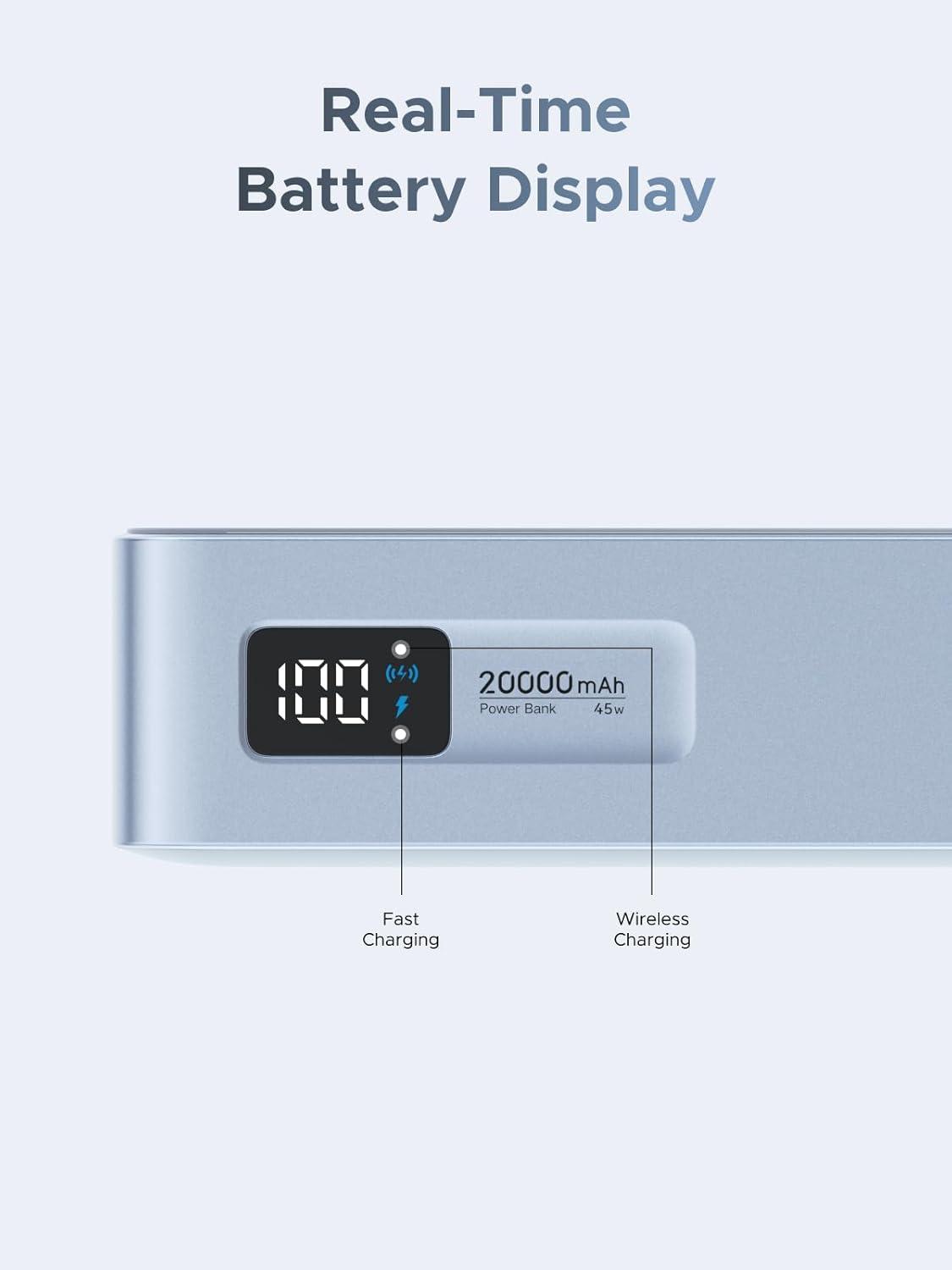 imageUGREEN MagFlow 20000mAh Magnetic Power Bank for MagSafe with Builtin Cable HighCapacity Qi2 25W Certified Wireless Charging and 45W PD Fast Charging Portable Charger for iPhone 17 Pro Max161514