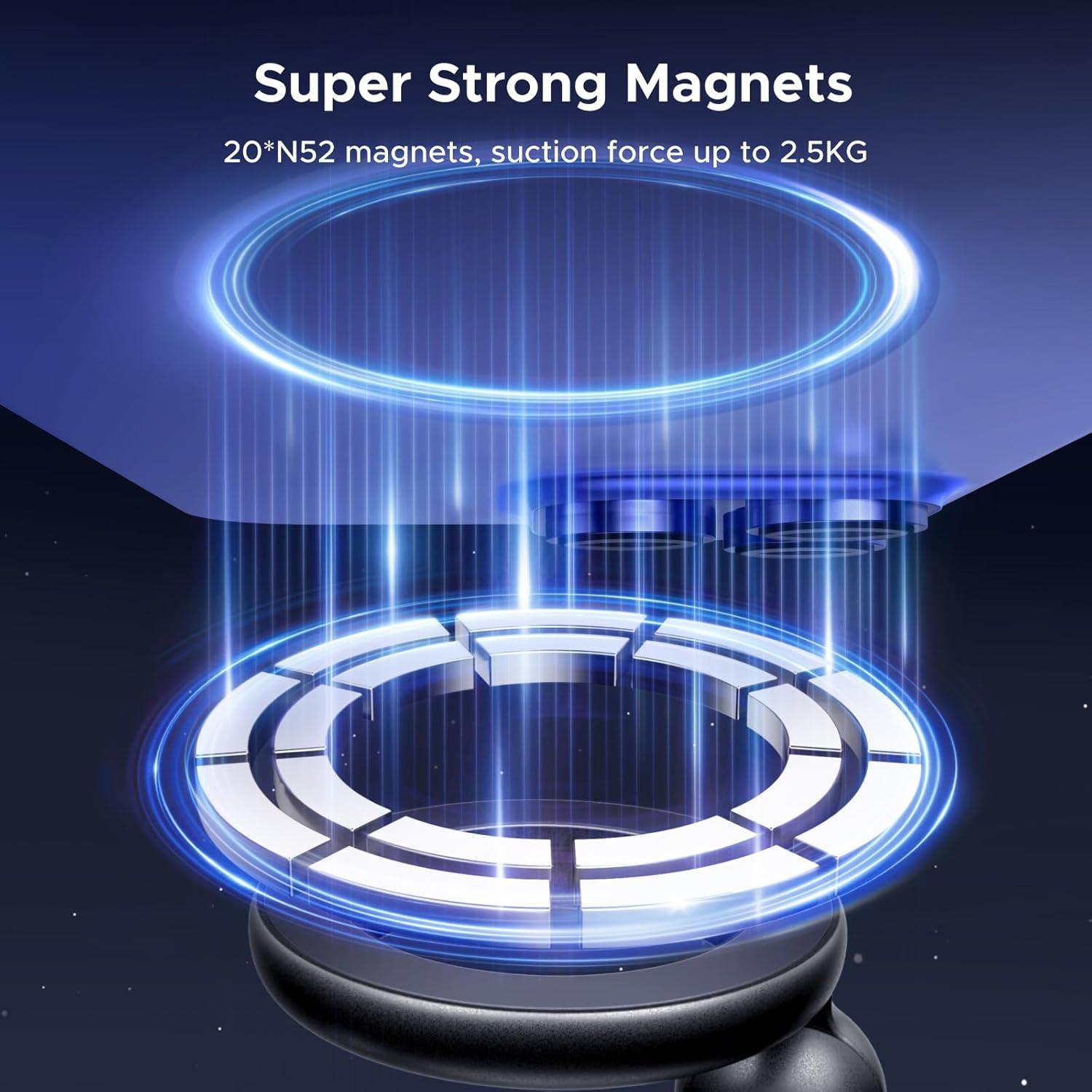 imageUGREEN Phone Mount for Magsafe Air Vent Car Mount Magnetic Never Block Phone Holder Strengthen Magnetic Power Compatible with iPhone 17 16 15 Pro Max 14 13 12 Pro Mini MagSafe Case