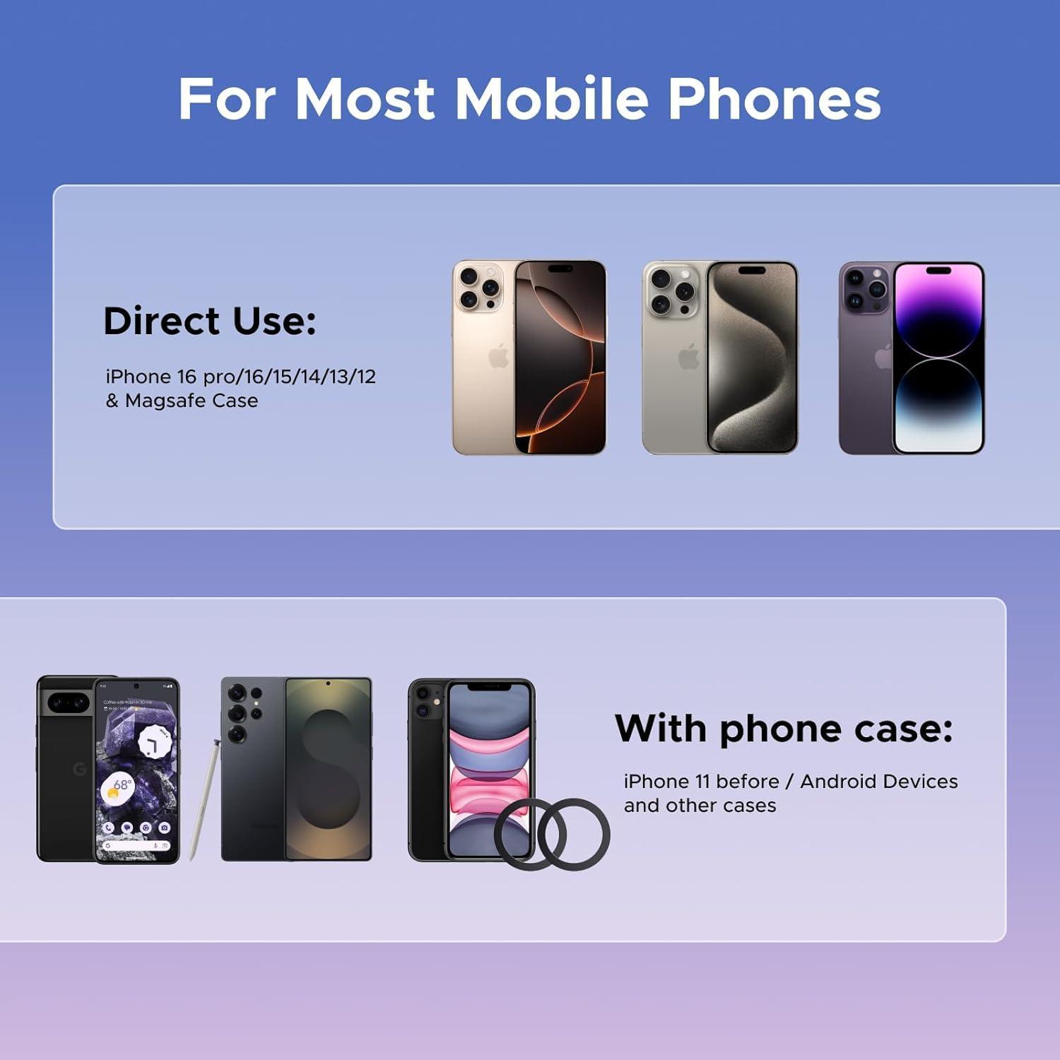 imageUGREEN Phone Mount for Magsafe Air Vent Car Mount Magnetic Never Block Phone Holder Strengthen Magnetic Power Compatible with iPhone 17 16 15 Pro Max 14 13 12 Pro Mini MagSafe Case