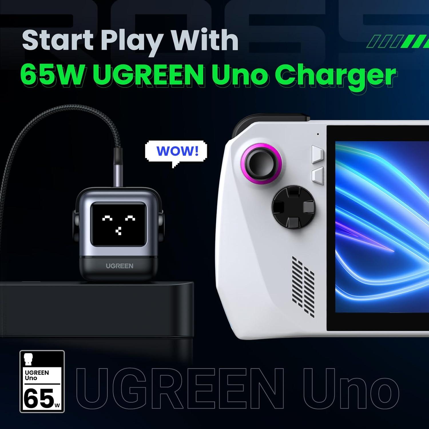imageUGREEN Uno Charger 65W USB C Charger Bundle with 66ft 240W USB C Cable with Digital Display Compatible with iPhone 1717 Pro17 Pro Max MacBook ProAir Galaxy S25S24 iPad ProAir Pixel 10
