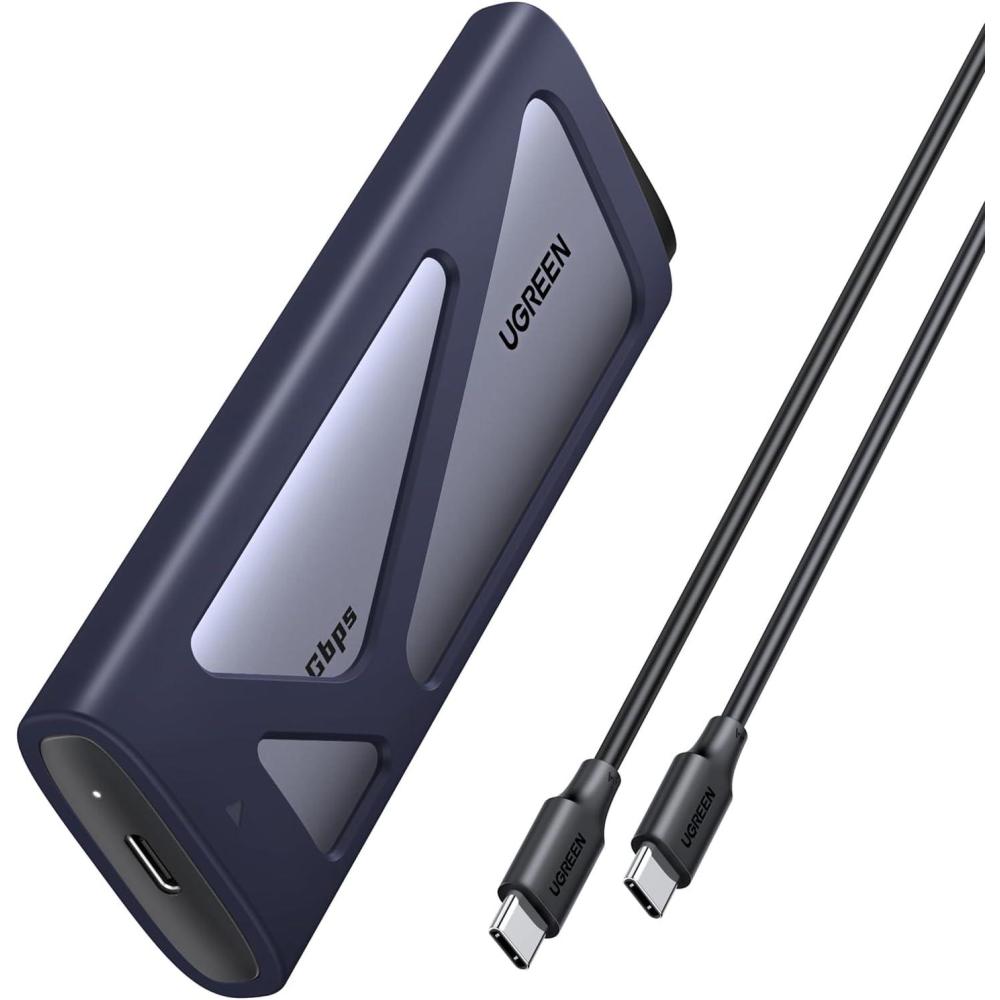 imageUGREEN 20Gbps M2 NVMe SATA SSD Enclosure 8TB USB C External NVMe M2 Enclosure Compatible with USB 32 Gen22 Support UASP Trim for MBM Key SSD in Size of 2230224222602280