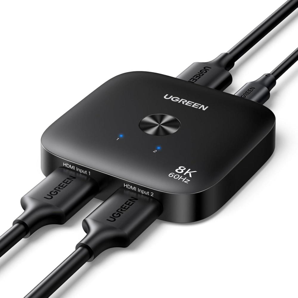 imageUGREEN HDMI 21 Switch 2 in 1 Out 8K60Hz Ultra HD Supports 4K240Hz 4K120Hz VRR HDR10 Dolby Atmos 48Gbps HDMI Switcher Compatible with SwitchSwitch 2 PS5 Xbox Roku Firestick Apple TV