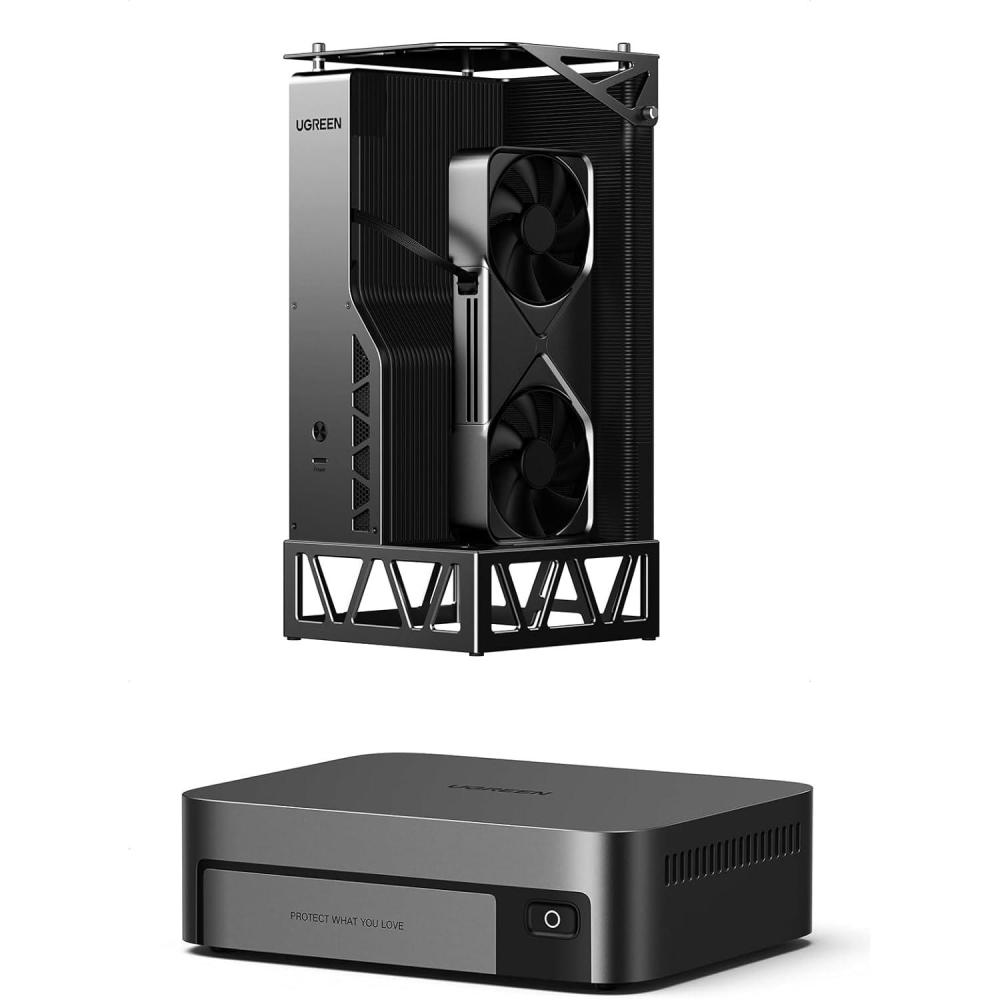 imageUGREEN NAS DXP480T Plus 4 Bay AllFlash SSD NAS Diskless Bundle with UGREEN LinkStation eGPU Dock with 850W Power Supply Compatible with GPUs Like NVIDIAAMDIntel for LaptopsHandheldsMini PCs