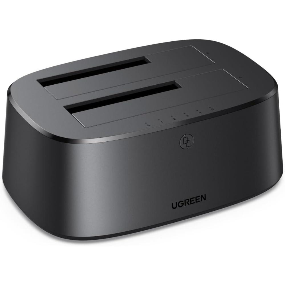 imageUGREEN USB 30 to SATA DualBay HDD Hard Drive Docking Station for 25 amp 35 SATA HDD Hard Drive Reader with Offline Clone and Duplicator Function Up to 16TBx2