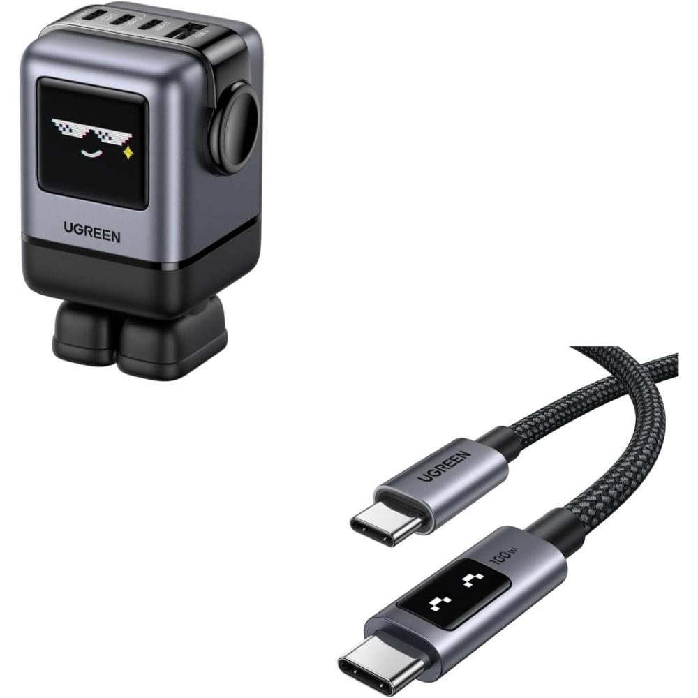 imageUGREEN Uno 100W Charger Bundle with Uno 33FT 100W USB C Cable for iPhone 1616 Plus16 Pro16 Pro Max15 MacBook ProAir iPad ProAir Galaxy S24 Ultra