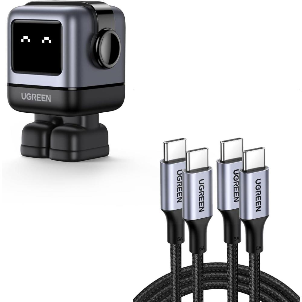 imageUGREEN Uno 30W USB C Charger Bundle with100W 2Pack 3FT USB C Charger Cable for iPhone 171615 Pro15 Pro Max MacBook Pro iPad Pro Dell XPS Samsung Galaxy S25S24S23 Ultra