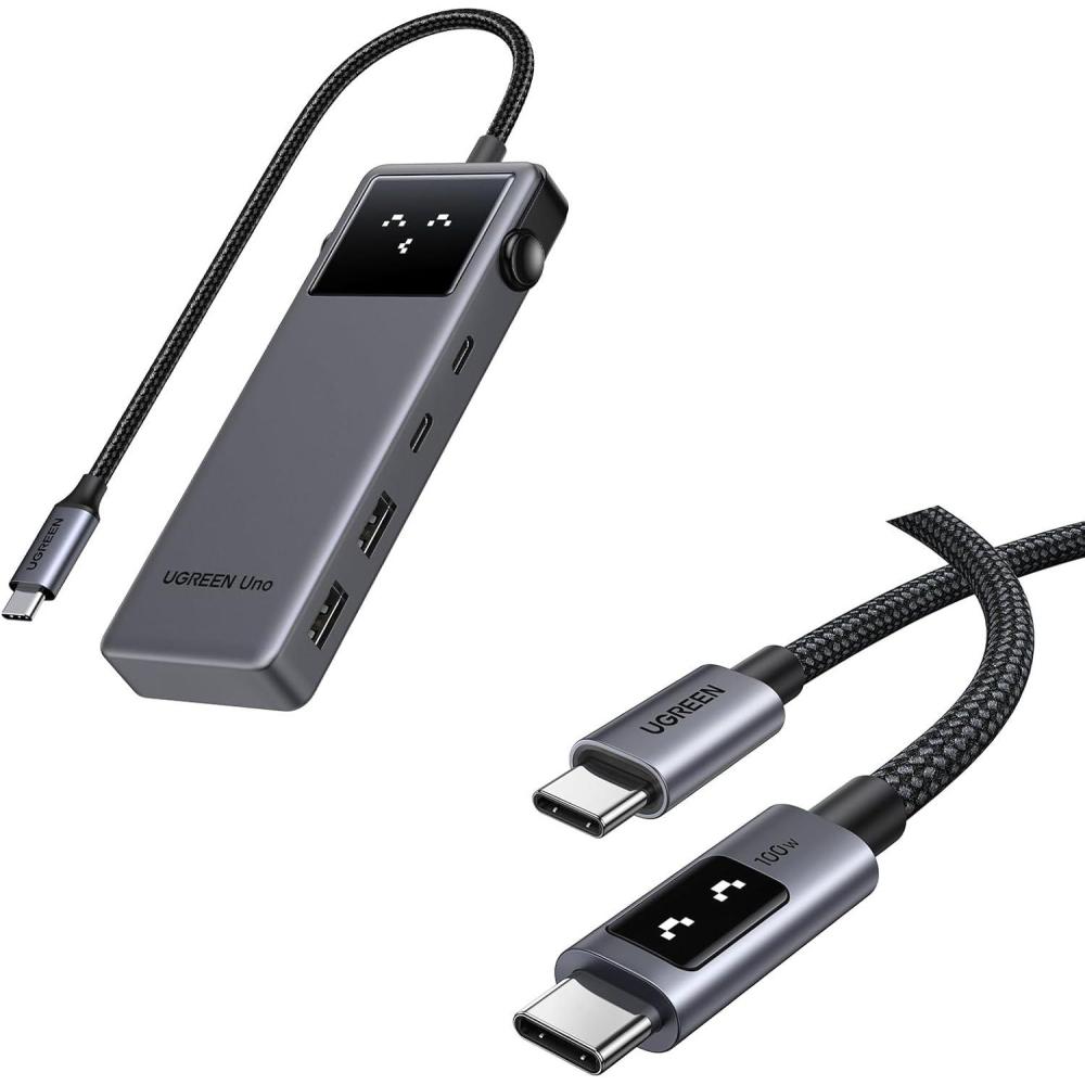 imageUGREEN Uno USB C Hub Bundle with 100W USB C Cable