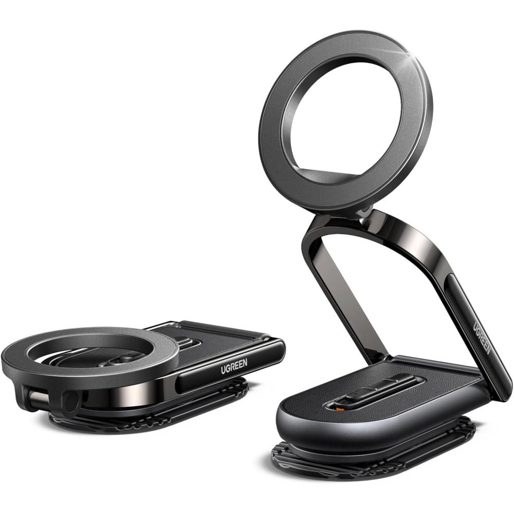 imageUGREEN for Magsafe Car Mount Dashboard 360 Rotation Magnetic Phone Holder Removable Design Car Cellphone Holder Compatible with iPhone 17 16 15 14 13 12 Series and MagSafe Case Strongest Magnet