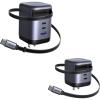 imageUGREEN 2Pack Retractable USBC Charger Bundle  100W  45W GaN Fast Chargers TravelReady USBC Wall Chargers for Laptop Tablet Phone MultiDevice Charging