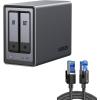 imageUGREEN NAS DXP2800 2Bay Desktop NASNetwork Attached Storage Diskless Bundle with UGREEN Cat 8 Ethernet Cable 10FT High Speed Braided 40Gbps 2000Mhz Network Cord Cat8 RJ45 Shielded