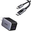 imageUGREEN Nexode 65W GaN Wall Charger Bundle with Uno 33FT 100W USB C to USB C Cable for iPhone 1717 Air17 Pro17 Pro Max16 MacBook ProAir iPad ProAir Galaxy S25 Ultra