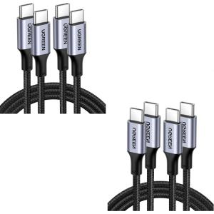 UGREEN 100W 3.3ft 2-Pack USB C Cable Bundle with 100W 6.6ft 2-Pack USB C CableCompatible with iPhone 17/17 Pro/17 Pro Max, MacBook Pro/Air, Galaxy S25/S24, iPad Pro/Air, Pixel 10