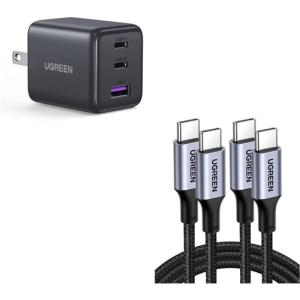 UGREEN 100W USB-C Cable (2-Pack) + 30W USB-C GaN Charger Bundle — High-Speed Charging Combo for Laptop, Phone & Tablet