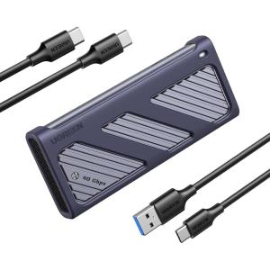 UGREEN 40Gbps M.2 NVMe SSD Enclosure with Cooling Fan&Anti-Drop Cover, Compatible with Thunderbolt 4/3 USB4/3.2/3.0/2.0 for M1 M2 Pro, Supports M and B&M Keys and Size 2230/2242 /2260/2280 SSDs